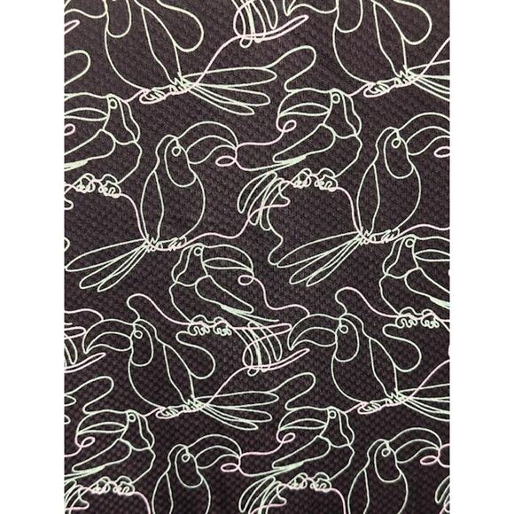 PGA TOUR Large Polo Shirt Golf Pro Series Black Green Bird UPF 30 Moisture Wick - Picture 3 of 5